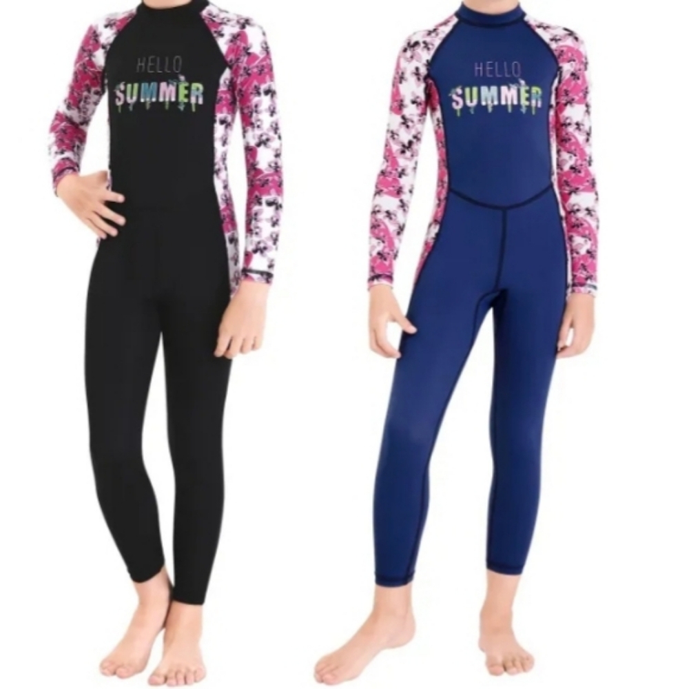 2 rashguard long sleeve body suits sun protector for girls size 8